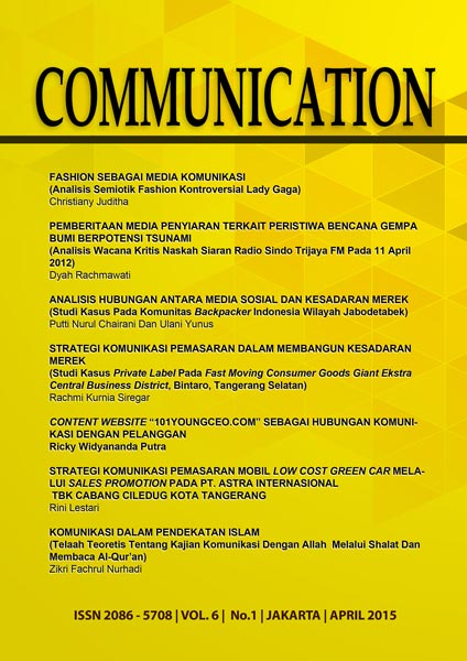 Jurnal Communication Vol. 6 No. 1