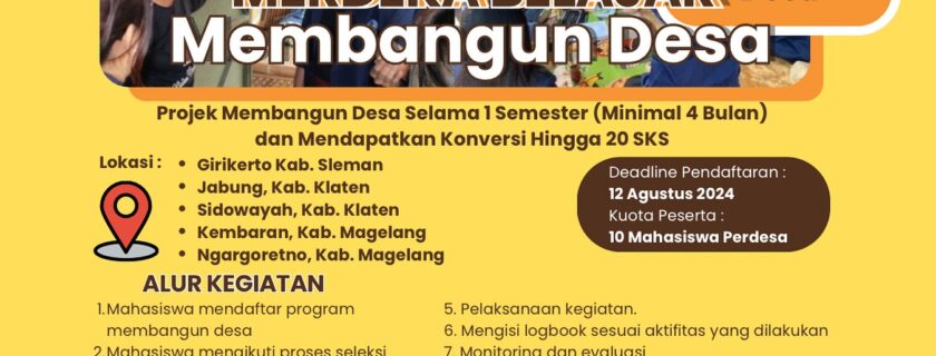 Halo Blutizen Telah dibuka Program MBKM Proyek Membangun Desa!