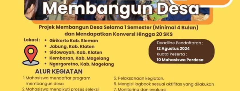 Halo Blutizen 

Telah dibuka Program MBKM Proyek Membangun Desa yang dilaksanaka