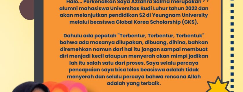 Halo Blutizen

Simak #kataalumni dari Azzahra Salma, yang berhasil mendapatkan B